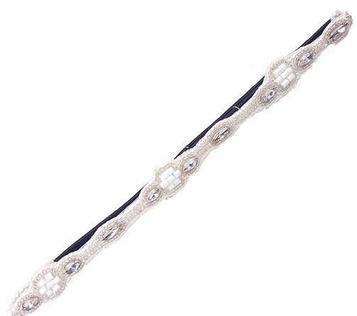 Molly - White Elastic Headband